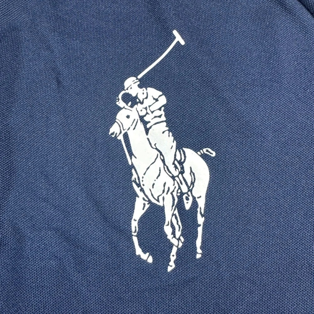 Ralph Lauren Performance Polo Shirt Men XL Navy Blue Big Pony Colorblock Stretch